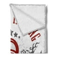 thumbnail image 2 of Fitness Soft Flannel Fleece Throw Blanket, Bodybuilding Themed Emblem in Vintage Style Hardcore Training Wings Stars, Cozy Plush for Indoor and Outdoor Use, 70" x 90", Red White Grey, by Ambesonne, 2 of 5