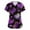 A-Dark Purple#294N, variant on Garbnen Christmas Scrubs for Women Tops V Neck Short Sleeve Plus Size Tops Xmas Printed Nurse Working Uniforms with Pockets S-5XL