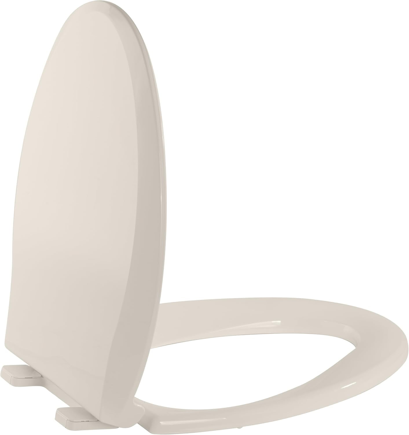 Garvee Sturdy Elongated Toilet Seat with Soft Close Mechanism, Universal Fit for Standard Toilets, Easy Installation & Cleaning, Secure Non-Slip Design (19", Almond)