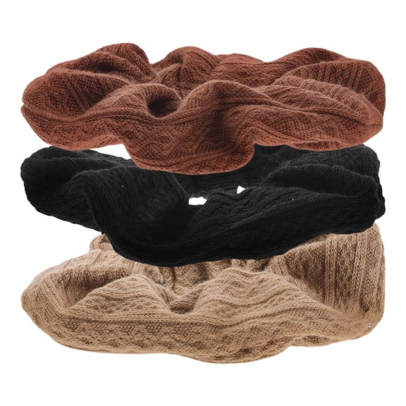 LOLIPPYY 3Pcs Large Knit Fabric Hair Ties Elastic Scrunchies for Versatile Vintage Style Hair Accessories