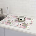 thumbnail image 6 of Sikiie Flamingo And Flowers Dish Drying Mat, Kitchen Counter Mat, Self Drying Mat for Kitchen Counter Dish Drying Pad ,for Dishes, Utensils, Pots and Pans（24" x 18"）, 6 of 7