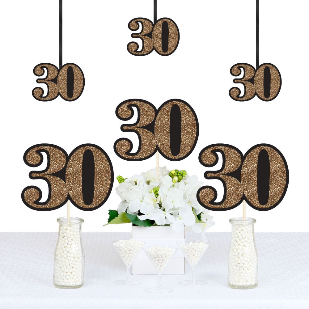 Gold Adult 30th Birthday Set of 20 Decorations DIY Party Essentials