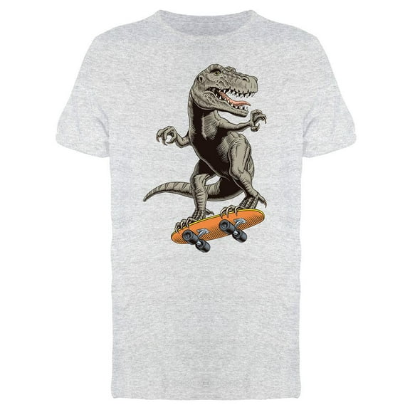 Dinosaur Rides On Skateboard Tee Men's -Image by Shutterstock