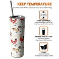 thumbnail image 6 of 20oz White Chicken Folk Pattern Skinny Tumblers Stainless Steel Tumbler with Lid and Straw,Vacuum Insulated Double Wall Travel Tumbler Cups with Cleaning Brush for Coffee,Tea, 6 of 6