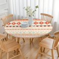 thumbnail image 3 of Soft Colored Geometric Pattern Round Fitted Tablecloth with Elastic Edge,Dining Table Cover Waterproof,Outdoor Round Tablecloth for Camping,Dining,Indoor and Outdoor, 3 of 7