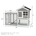 thumbnail image 2 of Gymax Wooden Chicken Coop Outdoor & Indoor Small Rabbit Hutch w/ Run Grey, 2 of 10
