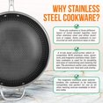 thumbnail image 4 of Open Box NutriChef 12" Stainless Steel Nonstick Wok Stir Fry Pan, Silver, 4 of 8