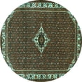 thumbnail image 1 of Ahgly Company Indoor Round Persian Turquoise Blue Traditional Area Rugs, 3' Round, 1 of 4