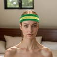 thumbnail image 6 of Unique Bargains 1 Set Soft Headband with Wristband Sweat Headband for Sport Green Yellow, 6 of 6