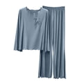 thumbnail image 2 of Naittoop Women's Modal 2 Piece Outfits, Loose Crewneck Long Sleeve Top and Pjs Pants Matching Lounge Sleepwear Sets, 2 of 5
