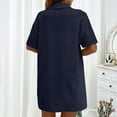 thumbnail image 4 of ZJXFGS Linen Short Sets for Women Beach Vacation Outfits Lounge Tracksuits Fashion Cardigan Short Sleeve Shorts 2 Piece Set Woman Navy 3XL, 4 of 6