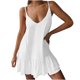 thumbnail image 2 of ICHUANYI Clearance Fashion Women Sexy V-Neck Solid Color Loose Suspender Backless Sleevess Dress Skirt(White, XXL) ICHUANYI WER2023081117491, 2 of 8