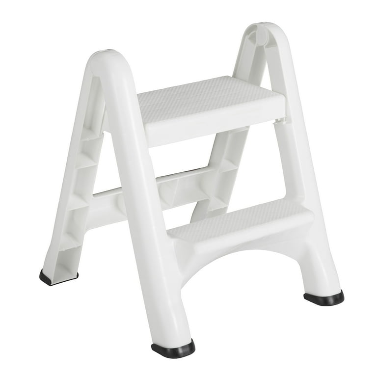 Rubbermaid EZ Two Step Durable Folding Plastic Ladder Step Stool