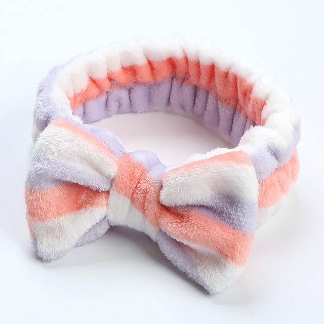 Banda para el cabello de vellón de coral Banda para el cabello para mujer Lazo de felpa Banda para el cabello Linda diadema de color sólido para lavarse la cara Accesorios para el cabello