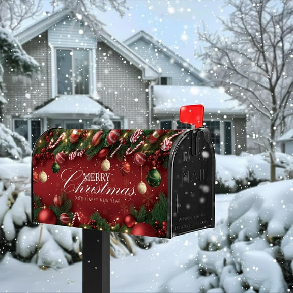 YOPINCO Christmas magnetic mailbox cover, waterproof Oxford cloth Christmas and New Year mailbox packaging, standard size 18"x 21", outdoor decoration