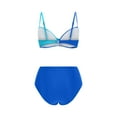 thumbnail image 5 of Arnsht Women's High Waisted Bikini Sets Two Piece Swimsuit Tummy Control Bathing Suit Color Block V Neck Swimwear Swim Suit Light Blue S, 5 of 5