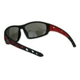 thumbnail image 4 of Xloop Mens Warp Around Plastic Sport Silver Mirror Sunglasses Matte Black Red, 4 of 4