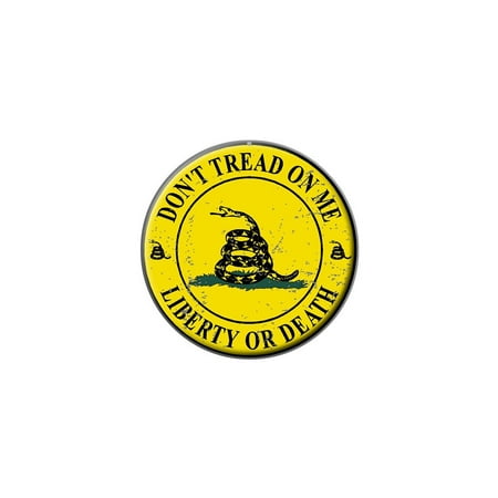 - Gadsden - Don't Tread on Me - Liberty or Death - Distressed Circle Lapel Hat Pin Tie Tack Small Round