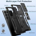 thumbnail image 2 of Compatible Samsung Galaxy S23 Ultra Phone Case with Camera Cover Protector &Metal Stand,Rugged Shockproof Soft TPU + Hard PC Protective S23 Ultra 5G Case for Samsung Galaxy S23 Ultra Cases Black, 2 of 14