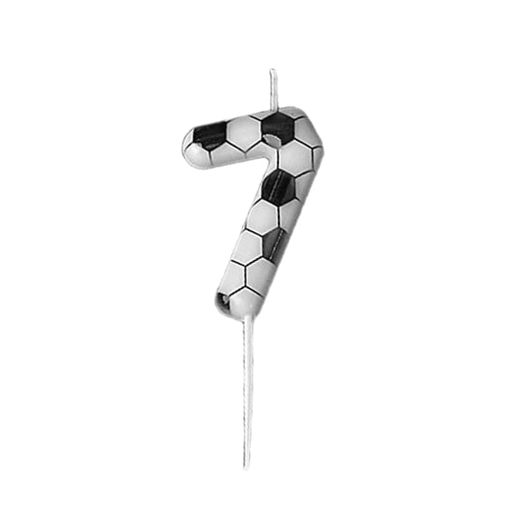 Soccer Themed Number 7 Candle, Football Birthday Party Decorations, 3inWax Candle, Birthday Cake Topper, Sports Themed Event Decor