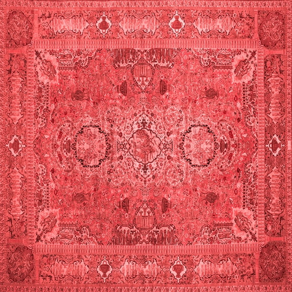 Ahgly Company Indoor Square Persian Red Traditional Area Rugs, 8' Square