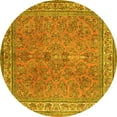 thumbnail image 1 of Ahgly Company Indoor Round Persian Yellow Traditional Area Rugs, 7' Round, 1 of 4