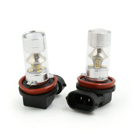 2Pcs 60W H8 White 2835 SMD 12 LEDs Projector Lens Fog Headlight Bulb for