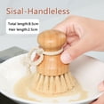 thumbnail image 6 of Sisal Dish Cleaning Brush Pot Vegetable Fruit Brush Confortable Rubberwooden Grip Kitchen Dish-Washing Cleaning Scrubbers (Long Handle), 6 of 7