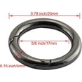 thumbnail image 4 of 5/8 Inch Spring O Ring Round Carabiner Snap Hook Round Keychain Suitable for Bag Wallet Keychain Zinc Alloy Black Black 4pcs Simple Modern, 4 of 4