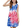thumbnail image 5 of CCRFTGI 4th of July Dresses for Child Girls Size 8 Cute American Flag Stars A-Line Dress Party Patriotic Sleeveless V Neck Girls Dresses 2026 Summer Trendy Dress for Girls Hot Pink 7-8 Years, 5 of 5