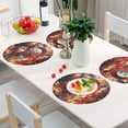 thumbnail image 6 of GZHJMY Christmas Snowman Placemats Set of 6 Non-Slip Heat Resistant Dining Table Place Mats Washable Kitchen PVC Weave Table Mats Table Mat, 6 of 7