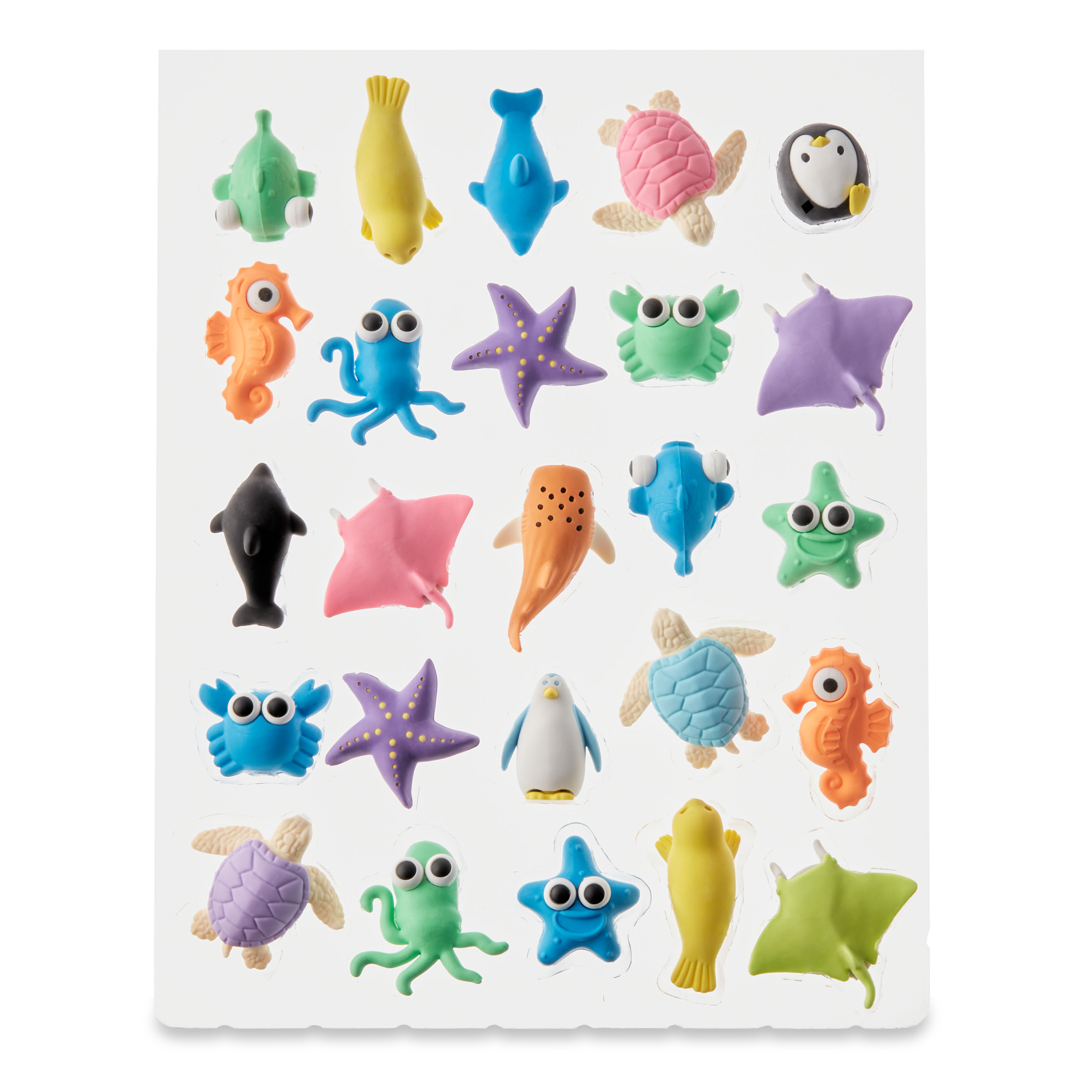 Borradores Pen+Gear Eraser Pals, tema criaturas marinas, multicolor, 25 piezas 4