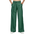 thumbnail image 2 of Qingpeng Womens Plus Size Wide Leg Pants High Waisted Elastic Palazzo Casual Pants Beach Trousers with Pockets, 2 of 7