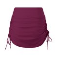 thumbnail image 6 of TOWED22 Womens High Waisted Drawstring Swim Skirts Ruched Ruffle Swim Skirts Bikini Bottoms Tummy Control Swimsuit（Wine,L）, 6 of 7