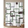 thumbnail image 4 of Mid Century Shower Curtain, Absrtact Geometric Blue Grey and Brown Waterproof Shower Curtain Set with 12 Hooks Lightweight Washable Fabric Shower Curtains for Bathroom 48x72 Inches, 4 of 6