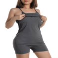 thumbnail image 4 of Robe de Sport d'Entraînement pour Femmes Faux 2 Pcs Robe à Bretelles Spaghetti avec Soutien-Gorge Intégré + Shorts avec Poche Robe Courte, 4 of 7