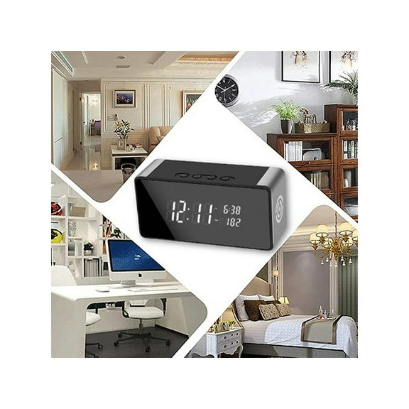 Alarm Clock with Wi-Fi Camera, Bluetooth Speaker, and Climate Display