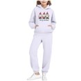 thumbnail image 3 of Piuwrlz Girls 2pcs Jogger Set Toddler Sweatsuits Sets Pocket Christmas Round Neck Sweats and Sweatpants White Size 4 Years, 3 of 9