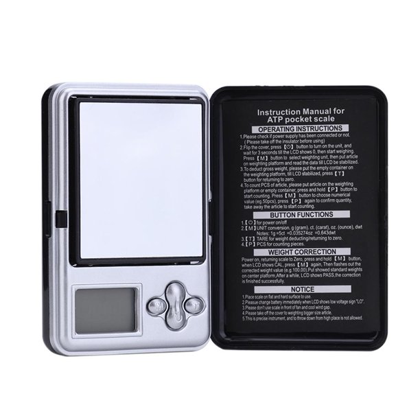 Báscula electrónica de bolsillo para joyería con mini LCD de alta precisión (200 g/0,01 g)