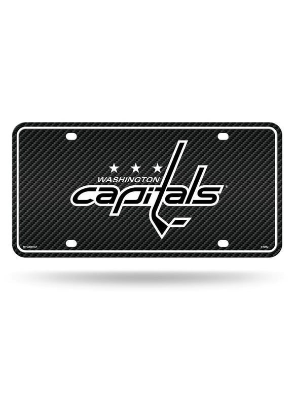 Washington NHL  Capitals 12x6 Carbon Fiber Design Metal License Plate Auto Tag
