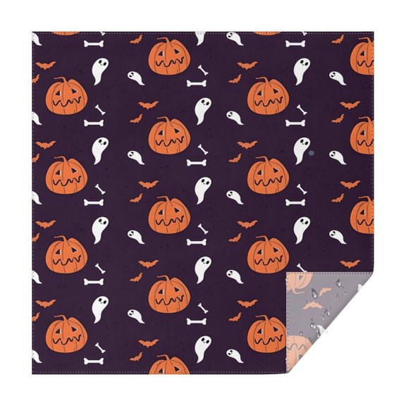 Halloween Elements Pattern Square Tablecloth,Waterproof Square Table Cover,Wipeable Spillproof Washable Table Cover for Home Kitchen Party Decor 42"X42"(107x107cm)