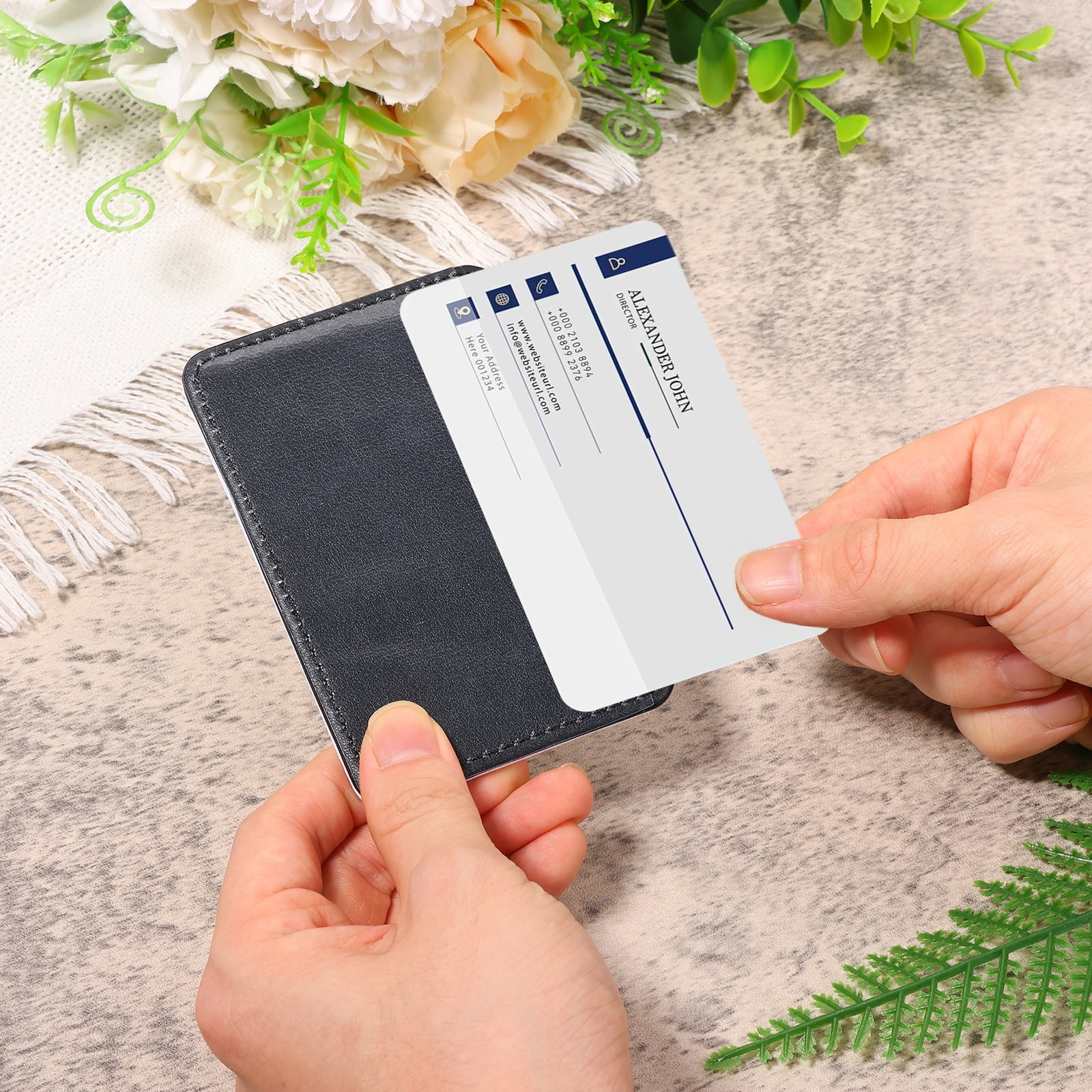 Threns 20 Pack Ublimation ID Badge Holder, PU Leather ID Card Sublimation Card Holder, Blanks Bulk Heat Transfer Print Waterproof Name Tags for Office Employee Student