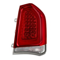 AKKON - Fit 2015-2023 Chrysler 300 15-23 OE Style [Full LED] Tail Light Chrome Bezel Brake Lamp Red Clear Passenger Side Replacement