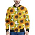 thumbnail image 3 of Chaqueta con cremallera y estampado de girasoles a la moda para hombre, sudaderas con estampado de plantas en 3D, chaquetas de calle de manga larga de gran tamaño, abrigos, 3 of 5