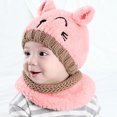thumbnail image 3 of NOKIO Warm Winter Knit Hat And Circle Scarf Set Baby Boy Girl Winter Hat Toddler Bear Ears Beaniess Hat With Scarf Lined Knitted Cap Neckwarmer For Kids 2 Pieces, 3 of 4