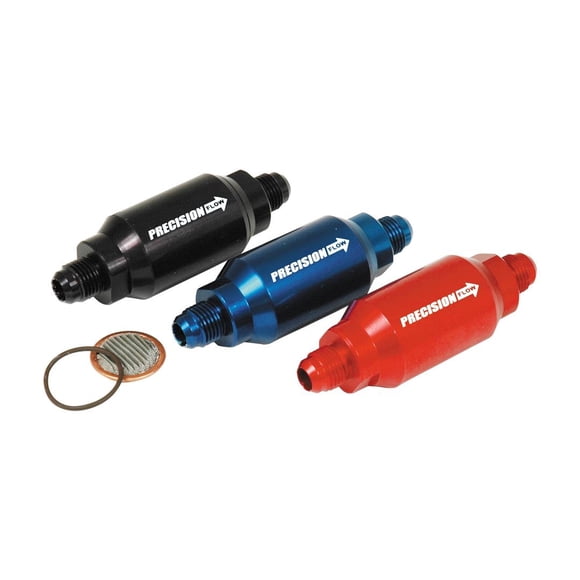 SpeedFX Fuel Filter 5779080BL FX Fuel Filter; In-Line; Alcohol; -8AN; 4 Inch Length; Anodized; Blue; Aluminum