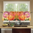 thumbnail image 4 of Yayeee Kitchen Curtains Tier Set of 2 Light Filtering 57"x24" Over Sink Window Panels, Pink Abstract Floral, 4 of 7