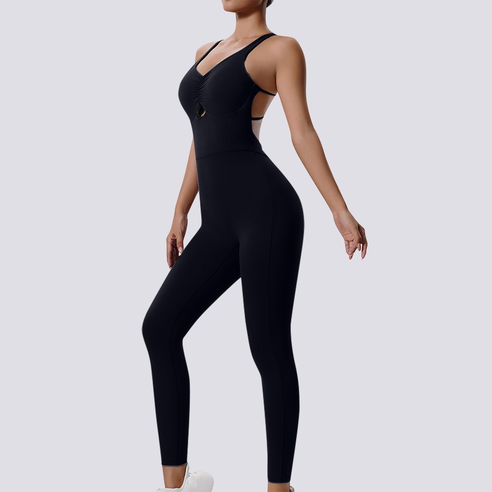 Slayoga Combinaison-pantalon Femme Dos Nu à Découpes De Couleur Unie