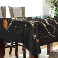 thumbnail image 5 of Yayeee Tablecloths 54" x 54" Rectangle Wrinkle Resistant Party Table Cover, Black Halloween Dancing Skeleton, 5 of 8