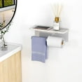 thumbnail image 7 of Brushed Nickel Toilet Paper Holder with Shelf, New Upgrade Double Toilet Paper Holder with Storage, Marble Roll Toilet Paper Wall Mount for Bathroom Washroom, 7 of 7